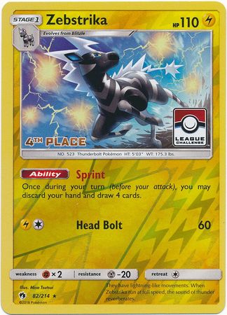Zebstrika (82/214) (League Promo 4th Place) [Sun & Moon: Lost Thunder] | Good Games North