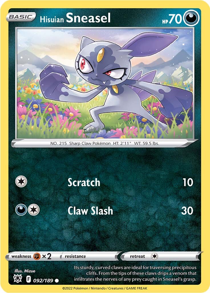 Hisuian Sneasel (092/189) [Sword & Shield: Astral Radiance] | Good Games North