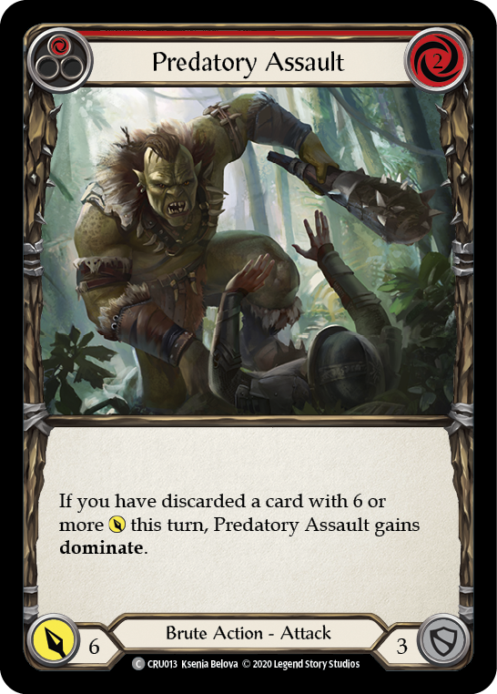 Predatory Assault (Red) [CRU013] 1st Edition Rainbow Foil | Good Games North