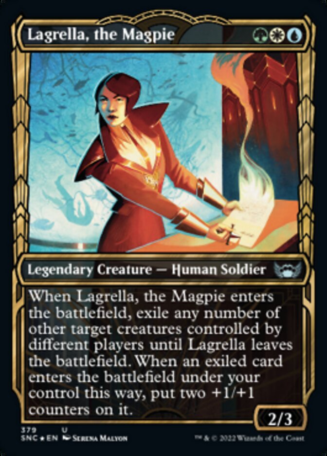 Lagrella, the Magpie (Showcase Golden Age Gilded Foil) [Streets of New Capenna] | Good Games North