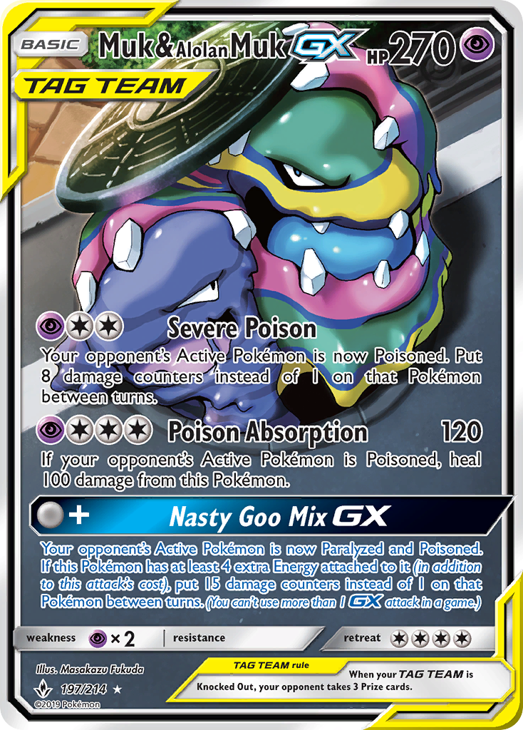 Muk & Alolan Muk GX (197/214) [Sun & Moon: Unbroken Bonds] | Good Games North