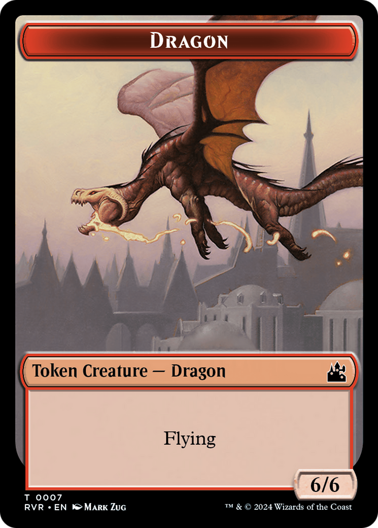 Goblin (0008) // Dragon Double-Sided Token [Ravnica Remastered Tokens] | Good Games North