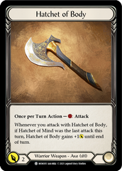 Hatchet of Body // Boltyn [MON105 // MON030] 1st Edition Normal | Good Games North