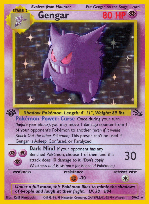 Gengar (5/62) [Fossil 1st Edition] | Good Games North