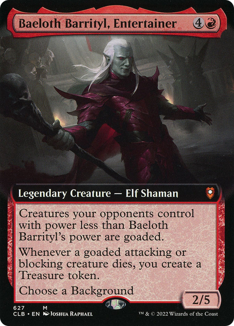 Baeloth Barrityl, Entertainer (Extended Art) [Commander Legends: Battle for Baldur's Gate] | Good Games North
