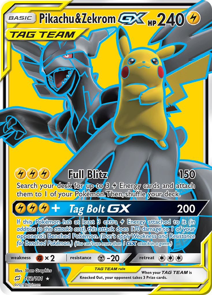 Pikachu & Zekrom GX (162/181) [Sun & Moon: Team Up] | Good Games North