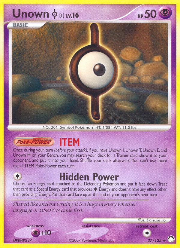 Unown I (37/123) [Diamond & Pearl: Mysterious Treasures] | Good Games North