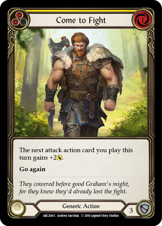 Come to Fight (Yellow) [ARC204-C] 1st Edition Rainbow Foil | Good Games North