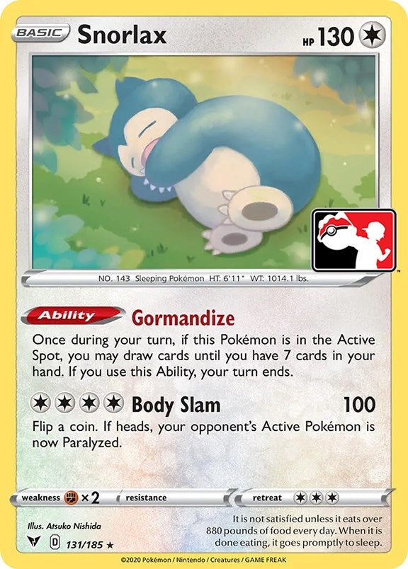 Snorlax (131/185) [Prize Pack Series One] | Good Games North