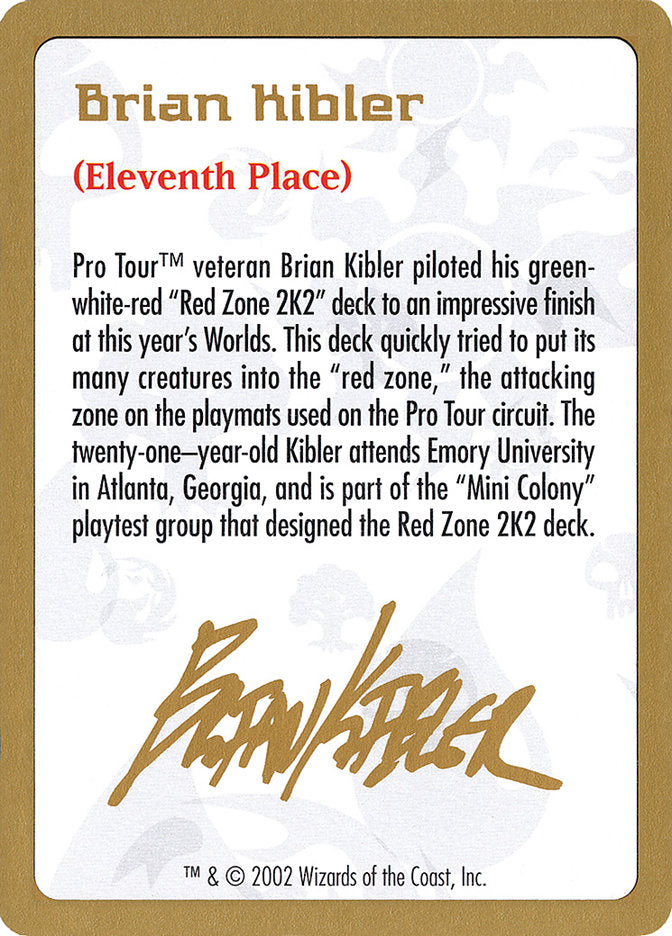 Brian Kibler Bio [World Championship Decks 2002] | Good Games North