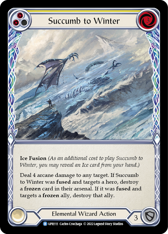 Succumb to Winter (Yellow) [UPR111] (Uprising)  Rainbow Foil | Good Games North
