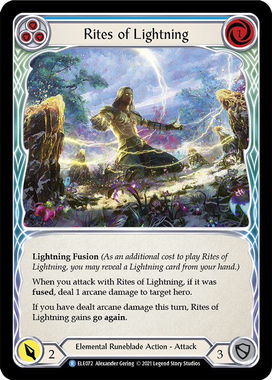 Rites of Lightning (Blue) [ELE072] (Tales of Aria)  1st Edition Rainbow Foil | Good Games North