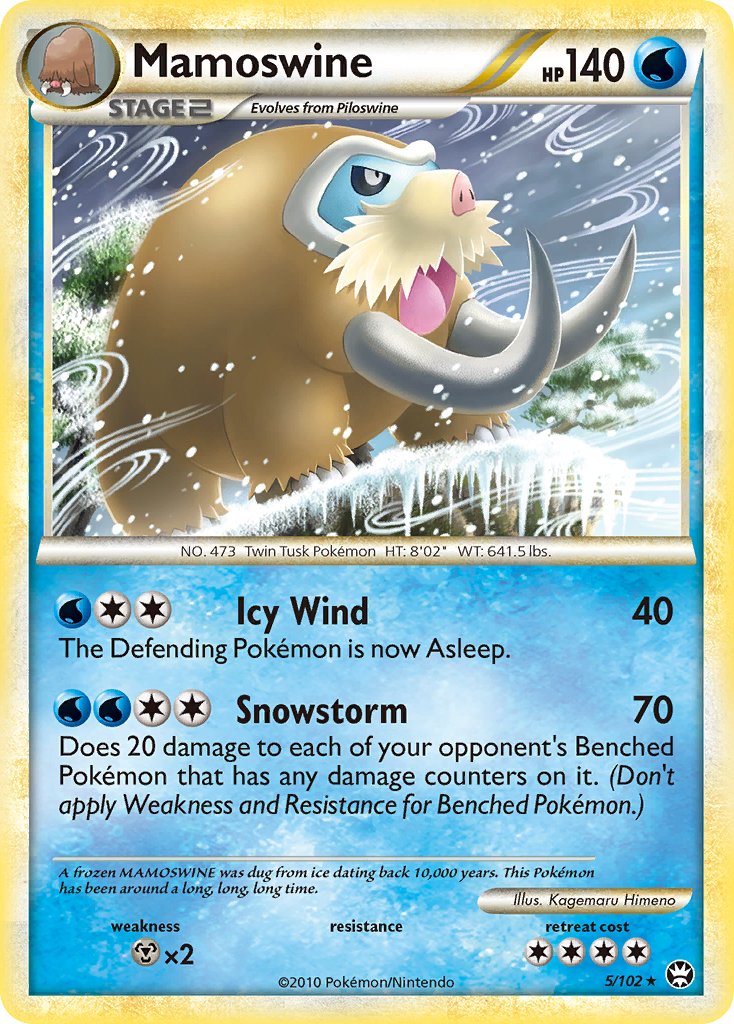 Mamoswine (5/102) (Cracked Ice Holo) (Theme Deck Exclusive) [HeartGold & SoulSilver: Triumphant] | Good Games North