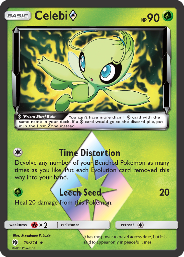 Celebi (19/214) (Prism Star) [Sun & Moon: Lost Thunder] | Good Games North