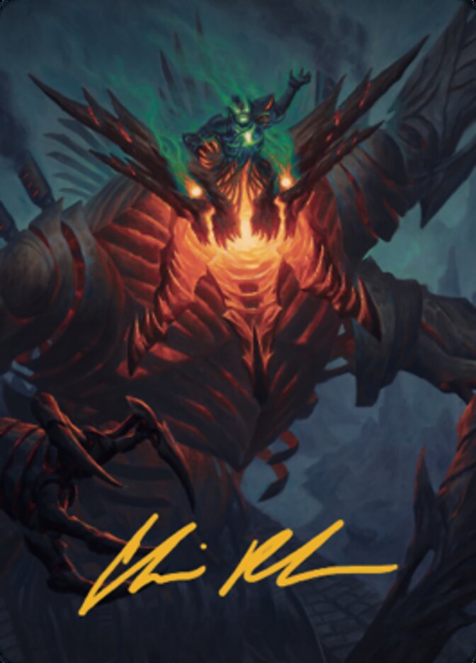 Mishra, Lost to Phyrexia Art Card (Gold-Stamped Signature) [The Brothers' War Art Series] | Good Games North