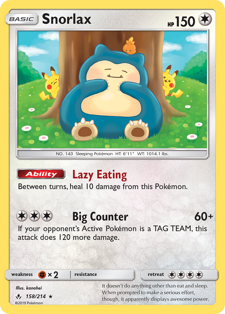 Snorlax (158/214) [Sun & Moon: Unbroken Bonds] | Good Games North