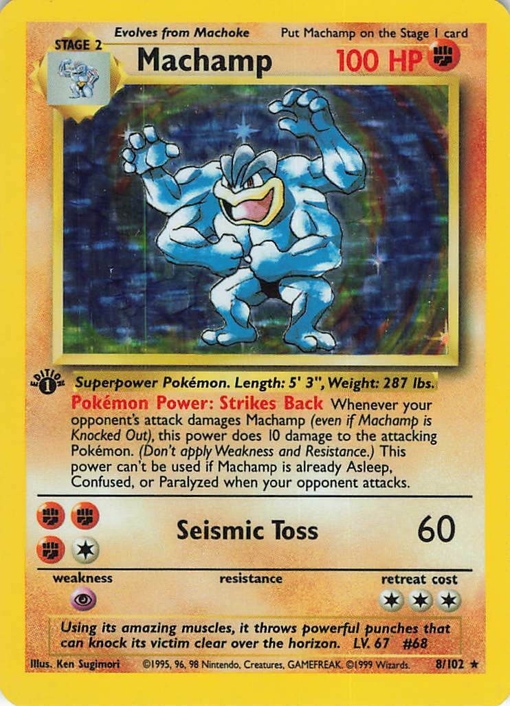 Machamp (8/102) (Shadowed Border) [Base Set 1st Edition] | Good Games North