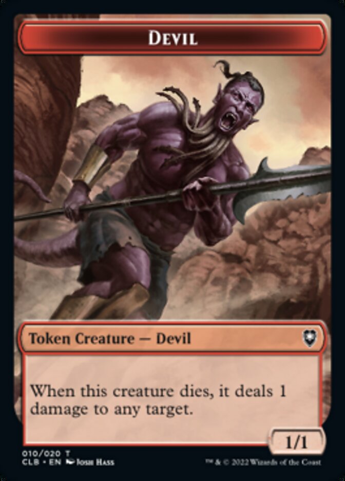 Treasure // Devil Double-sided Token [Commander Legends: Battle for Baldur's Gate Tokens] | Good Games North