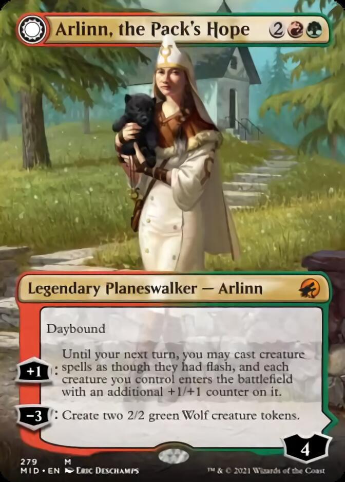 Arlinn, the Pack's Hope // Arlinn, the Moon's Fury (Borderless) [Innistrad: Midnight Hunt] | Good Games North