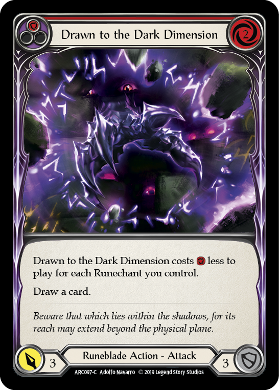 Drawn to the Dark Dimension (Red) [ARC097-C] 1st Edition Rainbow Foil | Good Games North