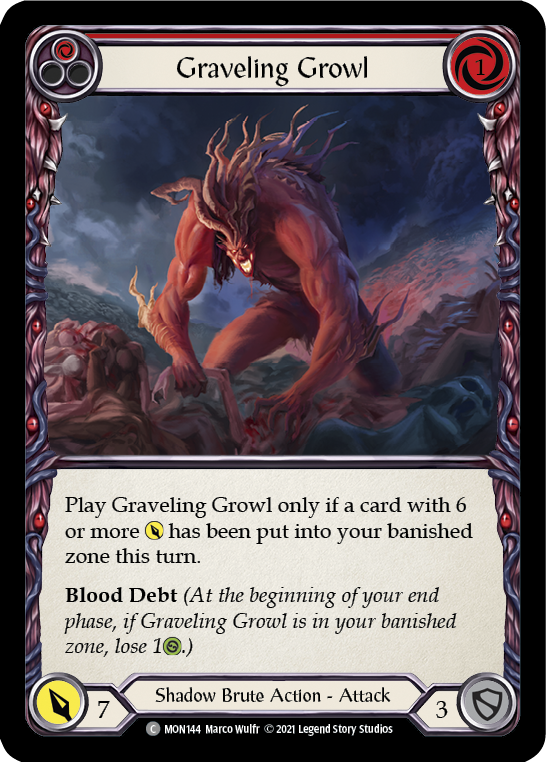 Graveling Growl (Red) [MON144] 1st Edition Normal | Good Games North