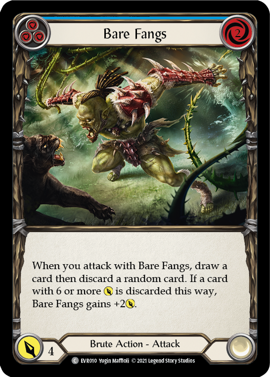 Bare Fangs (Blue) [EVR010] (Everfest)  1st Edition Rainbow Foil | Good Games North