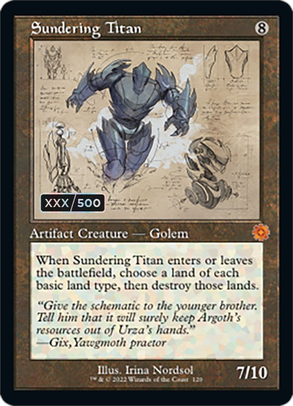Sundering Titan (Retro Schematic) (Serial Numbered) [The Brothers' War Retro Artifacts] | Good Games North
