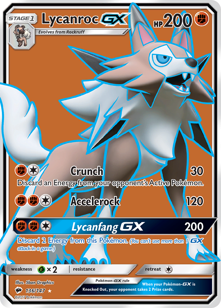 Lycanroc GX (136/147) [Sun & Moon: Burning Shadows] | Good Games North