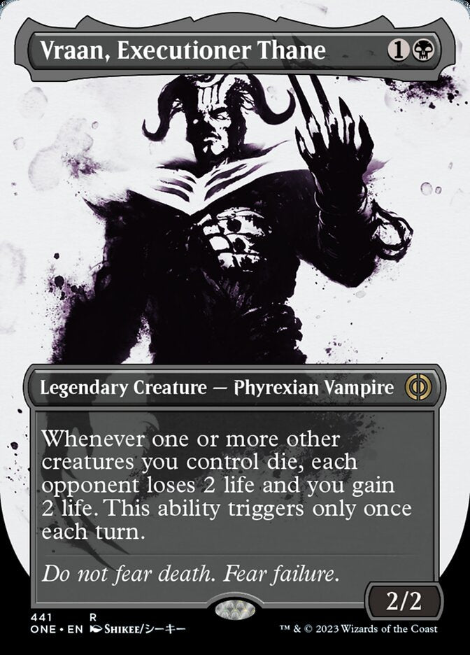 Vraan, Executioner Thane (Borderless Ichor Step-and-Compleat Foil) [Phyrexia: All Will Be One] | Good Games North