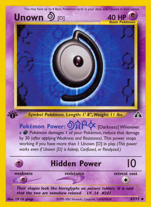 Unown [D] (47/75) [Neo Discovery 1st Edition] | Good Games North