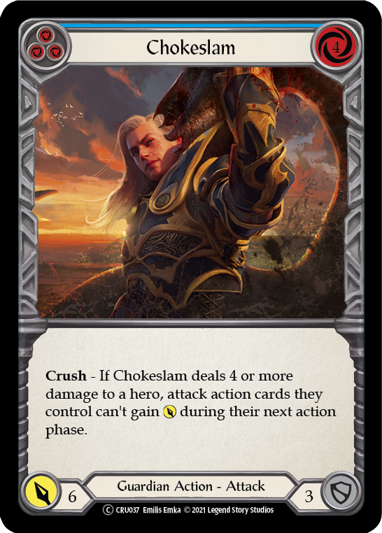 Chokeslam (Blue) [U-CRU037-RF] Unlimited Rainbow Foil | Good Games North