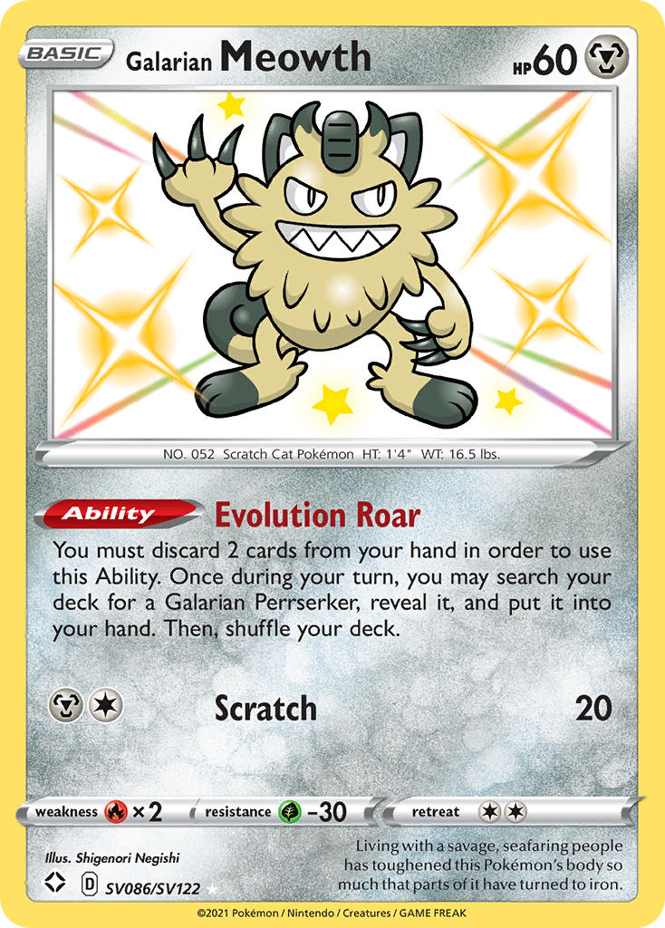 Galarian Meowth (SV086/SV122) [Sword & Shield: Shining Fates] | Good Games North