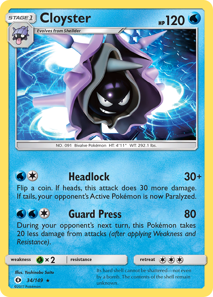 Cloyster (34/149) [Sun & Moon: Base Set] | Good Games North