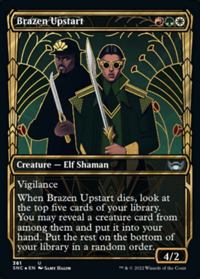 Brazen Upstart (Showcase Golden Age Gilded Foil) [Streets of New Capenna] | Good Games North