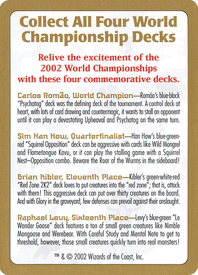 2002 World Championships Ad [World Championship Decks 2002] | Good Games North