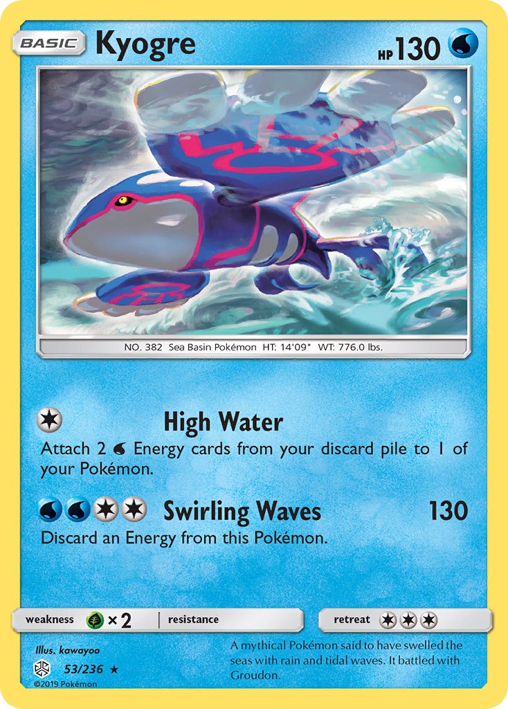 Kyogre (53/236) (Cracked Ice Holo) (Theme Deck Exclusive) [Sun & Moon: Cosmic Eclipse] | Good Games North