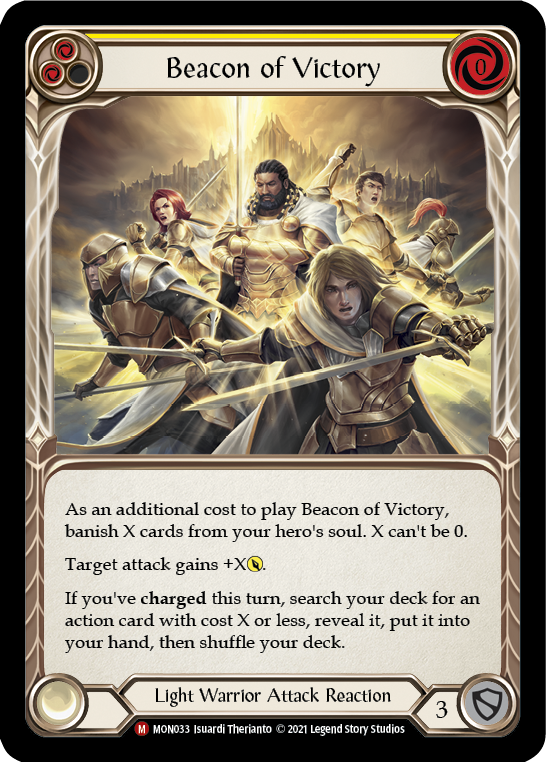 Beacon of Victory [MON033-RF] 1st Edition Rainbow Foil | Good Games North