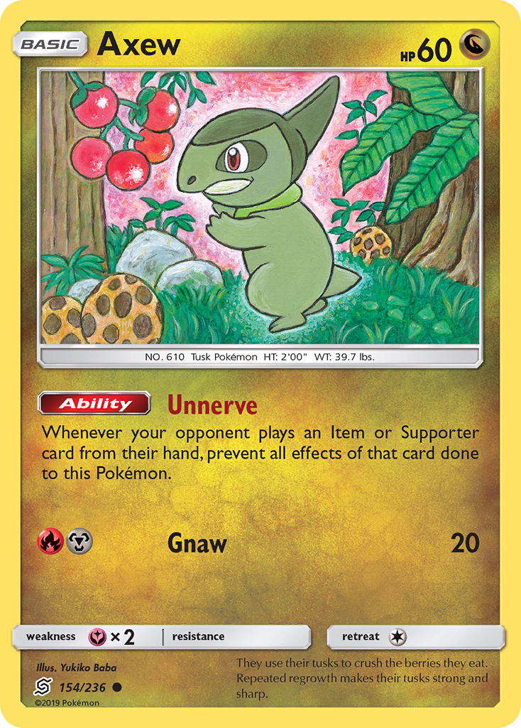 Axew (154/236) [Sun & Moon: Unified Minds] | Good Games North