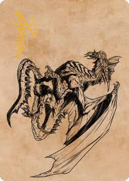 Ancient Silver Dragon Art Card (47) (Gold-Stamped Signature) [Commander Legends: Battle for Baldur's Gate Art Series] | Good Games North