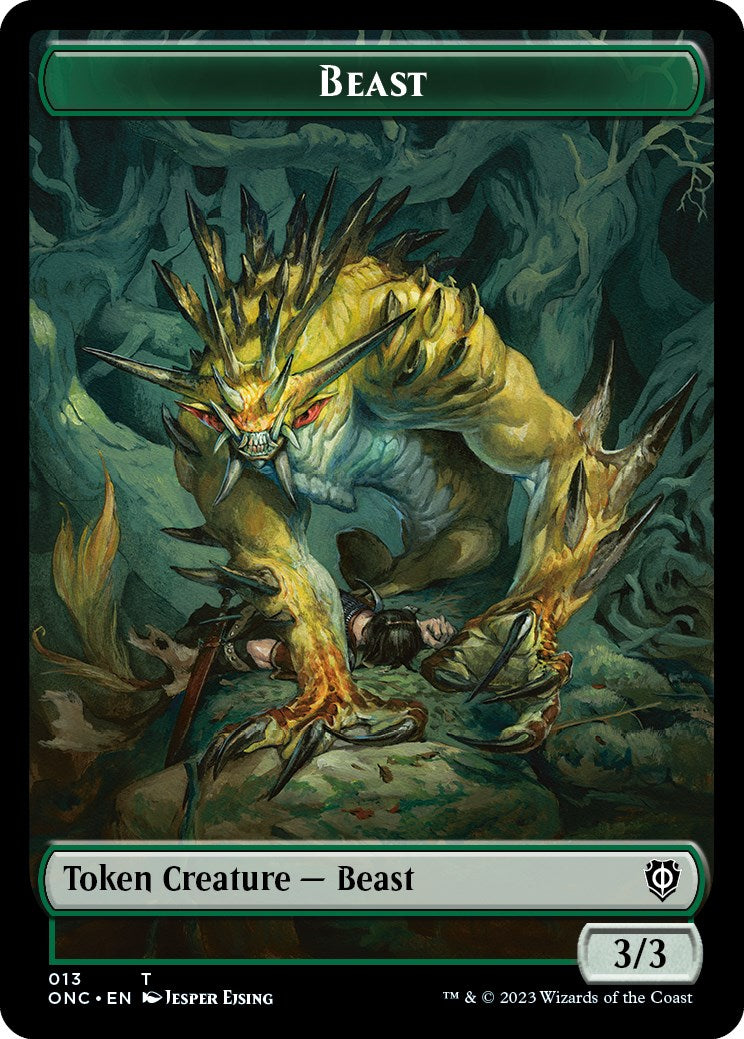Poison Counter // Beast Double-Sided Token [Phyrexia: All Will Be One Commander Tokens] | Good Games North