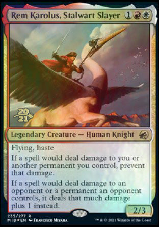 Rem Karolus, Stalwart Slayer [Innistrad: Midnight Hunt Prerelease Promos] | Good Games North
