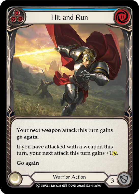 Hit and Run (Blue) [U-CRU093-RF] Unlimited Rainbow Foil | Good Games North