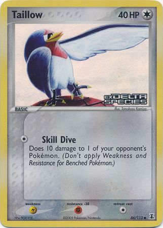 Taillow (86/113) (Stamped) [EX: Delta Species] | Good Games North
