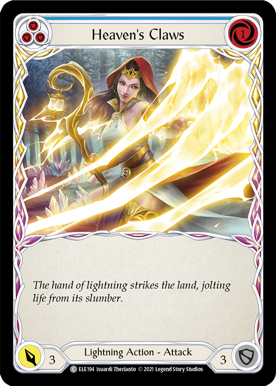 Heaven's Claws (Blue) [ELE194] (Tales of Aria)  1st Edition Rainbow Foil | Good Games North