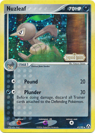 Nuzleaf (41/92) (Stamped) [EX: Legend Maker] | Good Games North