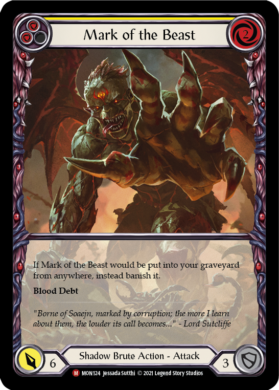 Mark of the Beast [MON124-EA] 1st Edition Rainbow Foil | Good Games North