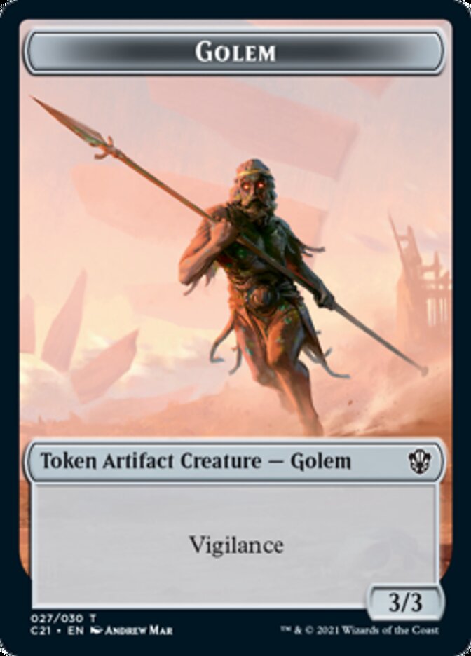 Golem (027) // Thopter Token [Commander 2021 Tokens] | Good Games North