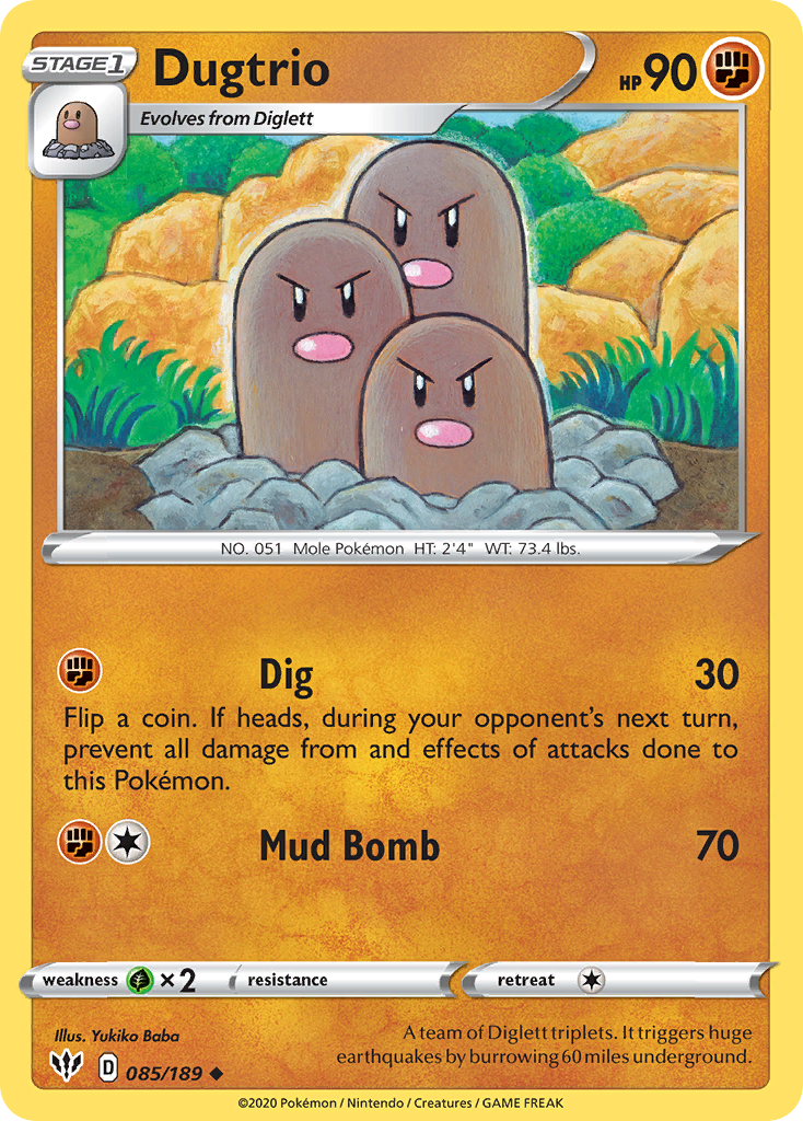 Dugtrio (085/189) [Sword & Shield: Darkness Ablaze] | Good Games North