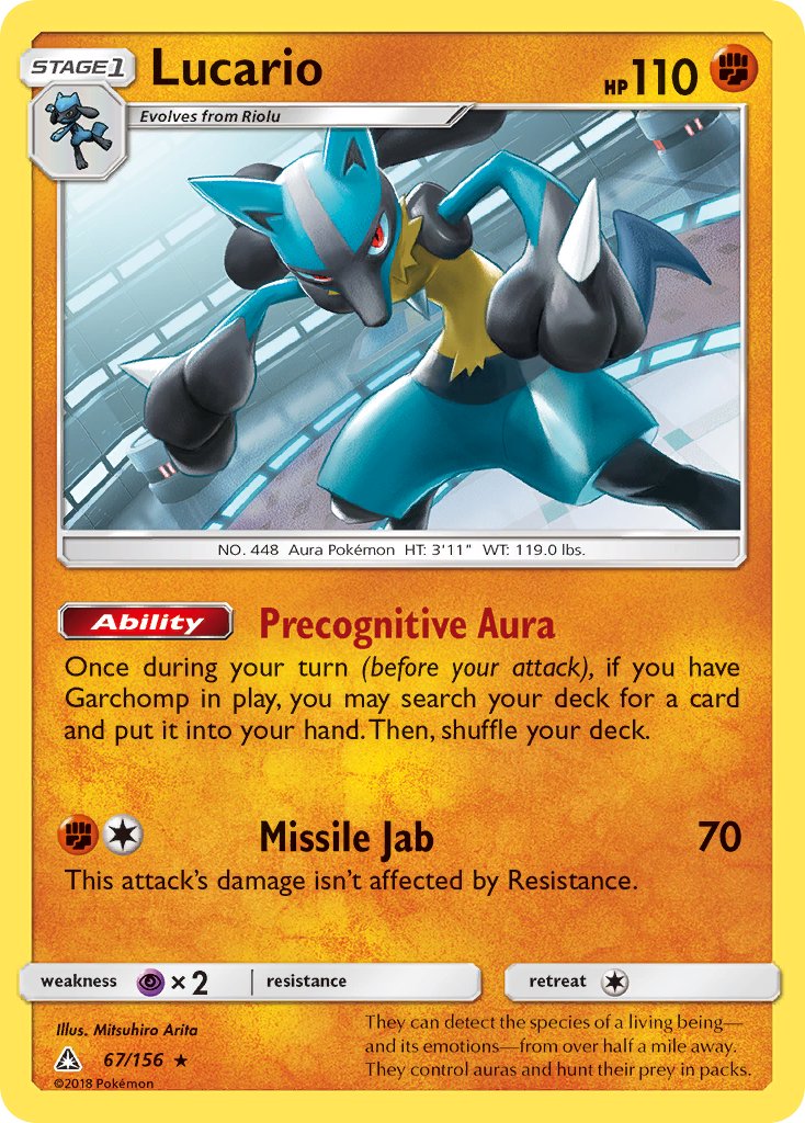 Lucario (67/156) (Theme Deck Exclusive) [Sun & Moon: Ultra Prism] | Good Games North