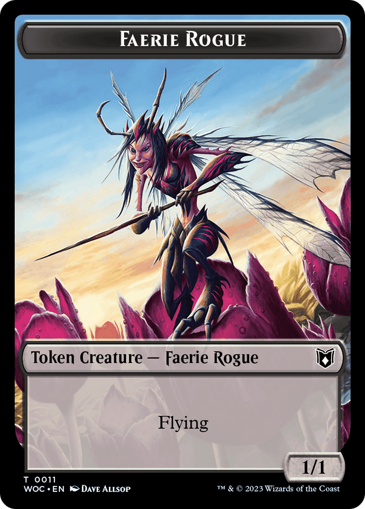 Faerie Rogue // Pirate (0011) Double-Sided Token [Wilds of Eldraine Commander Tokens] | Good Games North